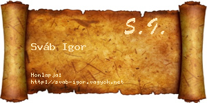 Sváb Igor névjegykártya